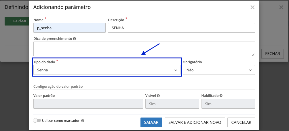 Parâmetros de Execução