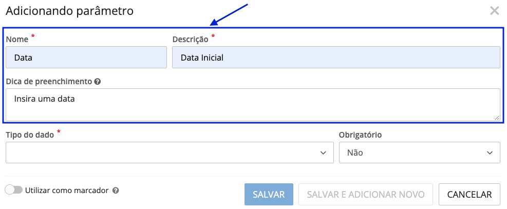 Parâmetros de Execução