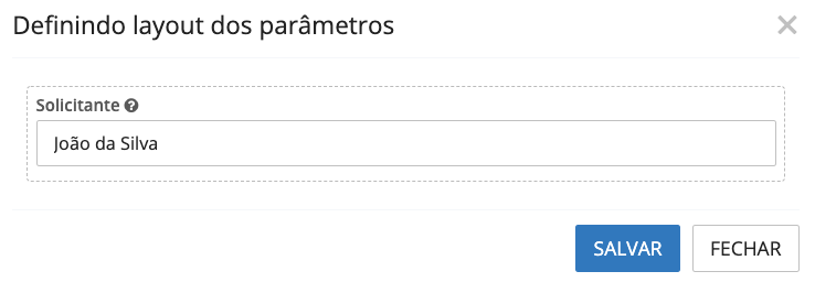 Parâmetros de Execução